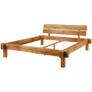 Balkenbett groß - echte Eiche massiv Doppelbett Ehebett - 200x200