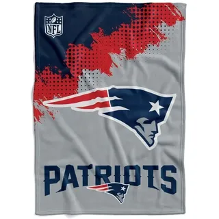 New England Patriots Kuscheldecke 150 x 200 cm Blau/Mehrfarbig