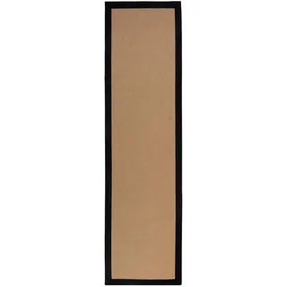 FLAIR RUGS Läufer Kira mit Fischgrätmuster, aus Jute, rechteckig, Höhe: 3 mm schwarz 60 cm x 600 cm x 3 mm