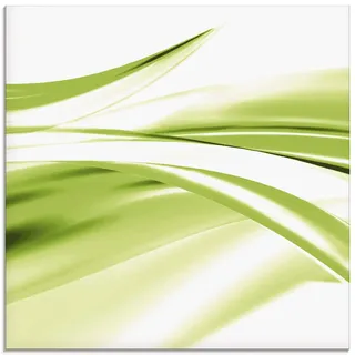 ARTland Wanddeko Glasbilder Wandbild Glas Bild einteilig Quadratisch Moderne Kunst Abstrakt Modern Rauch Welle Grün T1EU