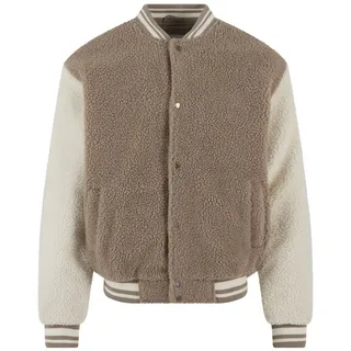 URBAN CLASSICS Teddy Collegejacke Dunkeltaupe 3XL