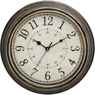 Vintage 30 Cm Geräuschlose Quarz-wanduhr Mit Großen Ziffern, Hd-glas Und Antik-kupfer-finish