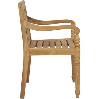 Relaxstuhl Esstischstuhl CLORIS - Batavia-Stühle mit Kissen 6er-Set - Massivholz Teak - Dining Chair