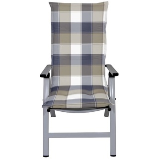 Hochlehner Auflage 2er Set Gartenstühle 120x50 cm Grau-Blau WAOCMA - Made in EU mit ÖkoTex100 (120x50x6cm (2er Pack))