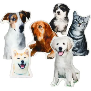 OXYEFEI Kissen Personalisiert, 3D Tierkissen mit Füllung Katzen Hunde Doppelseitige Bedruckt Kuschel Dekokissen Fotokissen mit Eigenem Foto Geschenk für Geburtstag Weihnachten (Haustier Kissen)