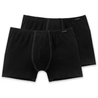 SCHIESSER Herren Shorts 2er Pack - Pants, Boxer, Essentials, Cotton Stretch Schwarz M
