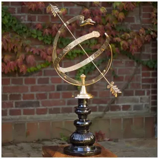 Antikas Wanduhr Astrologische Sonnenuhr, Parkdeko, Landhaus Gartenuhr aus Messing