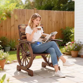 Outsunny Gartenstuhl Gartensessel 66 x 66 x 90 cm braun 1 St.