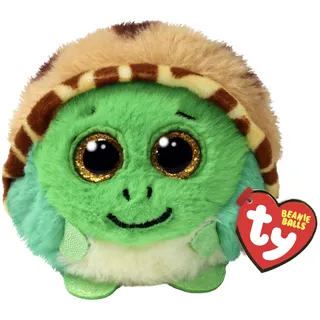 Ty Beanie Balls – Cruiser die Schildkröte mit den goldenen Glitzeraugen, weiche und runde Plüschtiere zum Sammeln – 8 cm – T42549