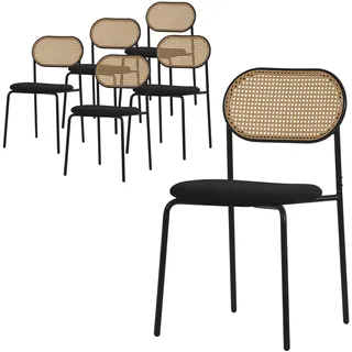 ML DESIGN modern living Esszimmerstuhl Polyester schwarz 6er Set