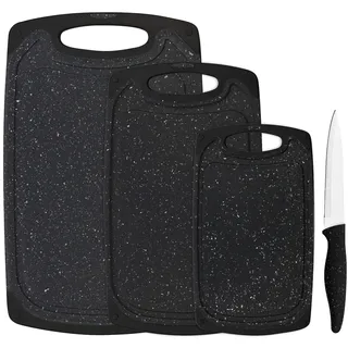 Gräwe Schneidebrett-Set Polypropylen 4-tlg. 3 Größen  Schwarz