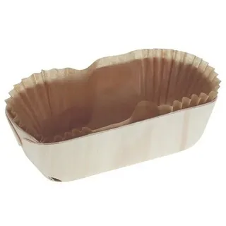 wisefood Backform Holzbackform inkl. Backpapier - 125x58x40mm - ca., (585-tlg) beige