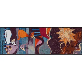 Salonloewe Rosina Wachtmeister Fußmatte Lifestyle Le Onde 60x180 cm -Läufer Wohn-Teppich Katzen bunt Designer