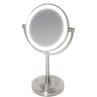 HoMedics Kosmetikspiegel, Doppelseitiger Spiegel mit LED Beleuchtung, Dimmbar, ideal für Schminktisch und Badezimmer, Make-Up & Styling, 7-fache Vergrößerung, Jeder Winkel, 1 Stück (1er Pack)