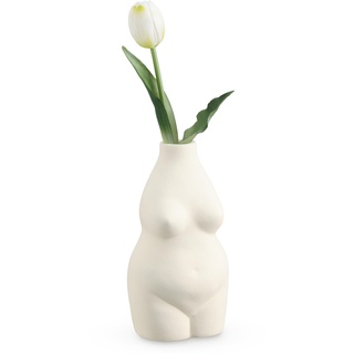 Navaris Deko Vase Frauenkörper modern - Körper Blumenvase - für Fensterbank Sideboard Kommode - Trockenblumen Home Decor - Design Frau in Natur Weiß