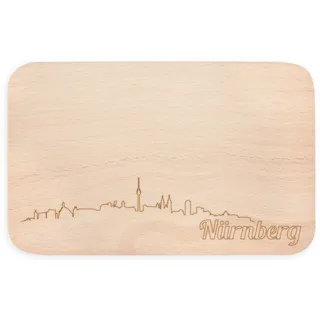 JUNIWORDS Frühstücksbrettchen mit Skyline Gravur - Wähle eine Stadt - Nürnberg