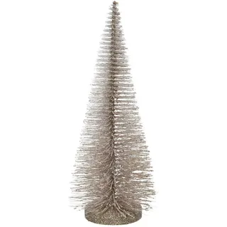 Kaemingk Christbaumschmuck, Tannenbaum künstlich mit Holzfuß und Glitzer 30cm rosa rosa