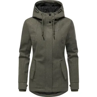 Ragwear Damen, gefütterte, Wasserfeste warme Jacke mit Kapuze in atmungsaktiver Fleece Woll-Optik Monadde Felt YOUMODO Dark Olive Gr. M (38), olivgrün, Obermaterial: 100% Polyester. Innenfutter: 100% Polyester.