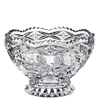 CRISTALICA Kristallschale - Obstschale Glas - 16 cm Durchmesser - Premium Bonbonschale - Handarbeit Made in Germany - Glasschale Deko - Gebäckschale - Deko Schale Glas - Salatschüssel