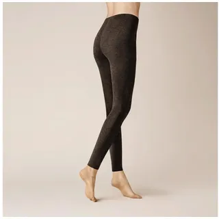 KUNERT Strickstrumpfleggings Liz 0 DEN (1 St) Feine, hochwertige Baumwoll-Leggings / Strickleggings braun 40-42