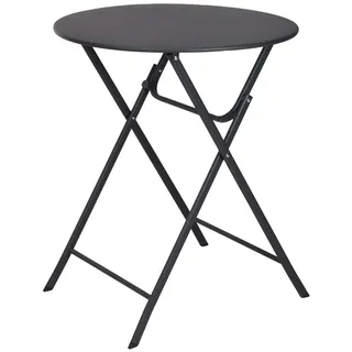 Balkontisch Tisch Klapptisch 60 x 70 cm Klappbarer Tragbarer schwarz aus Metall