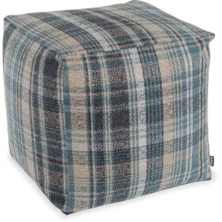 H.O.C.K. Sitzhocker H.O.C.K. Ardesia Bean Cube kariert Pouf 40x40x40cm blau col. 021, Hocker, Barhocker & Sitzhocker, Pouf, Badhocker, Wohnzimmer Hocker blau