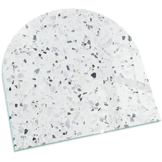 Tulup Kaminbodenplatte Glas 100 x 100 x 0,4 cm Weiß