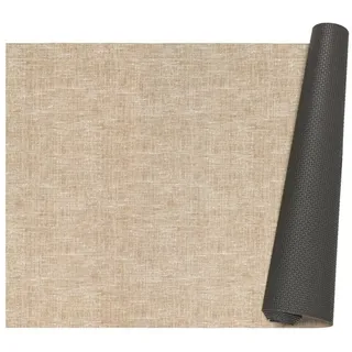 ANRO Küchenläufer Premium Einfarbig RUNNA Läufer Küchenteppich Stoff-Teppich, Rechteckig, Höhe: 3 mm, Stoff schmutzabweisend 67x100cm Boho Beige robust beige 67 cm x 100 cm x 3 mm
