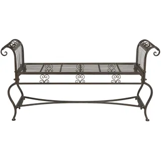 SAFAVIEH Rustikal Gartenbank Eisen, Rustikales Braun, 132 x 42 x 65 cm