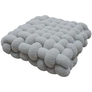 Knotenkissen,1Pc Sherpa Geknotetes Kissen,Weiche Dekorative Bodenkissen,Komfort Sitzkissen Boden,Sitzpolster Quadrat Gewebtes Stuhlkissen Plüsch Deko-Kissen für Sofa Zimmer Erker Büro H 40x40x12cm