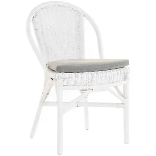 Krines Home Küchenstuhl Esszimmerstuhl Klassik Korb Esszimmer Stuhl Korbstuhl Natur Rattan, Küchenstuhl weiß