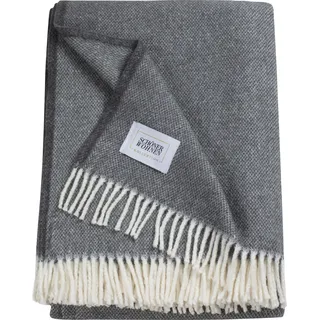 Wohndecke "Relax", grau (anthrazit, dunkelgrau, grau), B:140cm L:200cm, Baumwolle, Polyacryl, SCHÖNER WOHNEN-KOLLEKTION, Wohndecken, Wohndecke, mit Fransen, Kuscheldecke