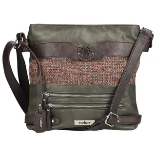 Rieker Umhängetasche, Schultertasche, Damen-Tasche mit praktischem Reißverschluss-Rückfach grün 26 cm x 28 cm x 6 cm