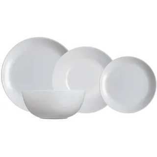 Dajar 00438 Tafelservice Hartglasgeschirr Geschirrset Tafelset Essservice Geschirr Diwali Granit 19 Tlg. Geschenk glatt stapelbar modern Glas Spülmaschinen Mikrowellen geeignet LUMINARC, grau