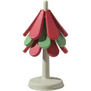 Jooehyer Weihnachtsbaum-Silikon-Faltmatte zum Verbrühen, Hochtemperatur-Tischset, Tassen-/Schüssel-/Topf-/Teekannen-Unterlage, Runder Boden