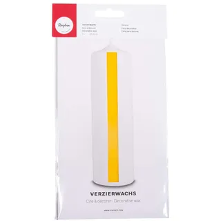 Rayher 3103730 Verzierwachs, mais, 2 Verzierwachsplatten 20 x 10 cm, Wachsfolie zum Kerzen verzieren, Kerzenwachs, Wachsfolie