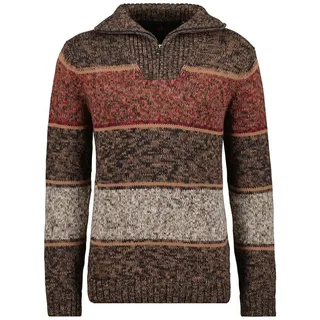 RAGMAN V-Ausschnitt-Pullover, gestreift braun