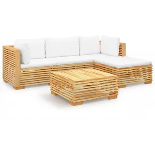 vidaXL 5-tlg Garten-Lounge-Set mit Kissen Massivholz Teak Modell 5