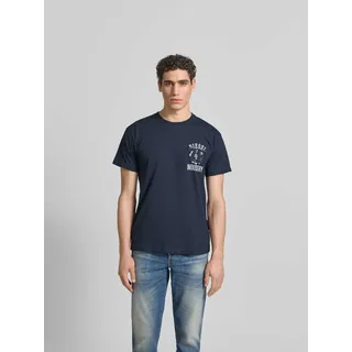 Regular Fit T-Shirt aus reiner Baumwolle, Dunkelblau, M