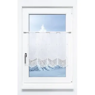 Plauener Spitze® Scheibengardine Schneeblumen (1 St), transparent, HxB 55x96cm 96 cm x 55 cm