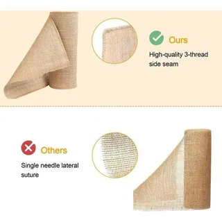 DigiRigi® Jute-Tischläufer 15 m x 30 cm – Natur Jutefaser Tischdeko mit Band für Hochzeit, Rustikal/Vintage, Garten, Weihnachten & Silvester - Weiß/Schwarz