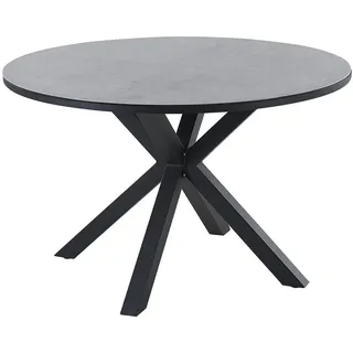 Beliani Maletto Gartentisch Ø 120 x 66 cm Grau/Schwarz