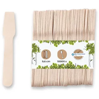 BIOZOYG 10000 Stück Einweg Eislöffel 9,6 cm kleine Holzlöffel, Einweglöffel, kleine Eisspatel, umweltfreundlich, biologisch abbaubar, nachhaltig