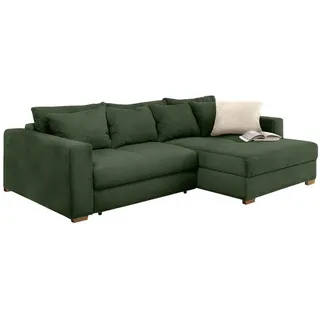 luma-home Eckcouch Cord 3-Sitzer Grün
