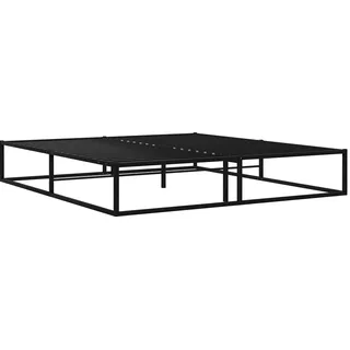 vidaXL Bettgestell Bett Metallbett Schlafzimmerbett Doppelbett Bettrahmen Ehebett Lattenrost Schlafzimmermöbel Schwarz Metall 180x200cm