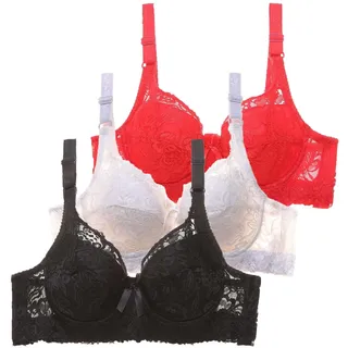 BH Damen BHS 13Er Pack Mit Bügel Fraun Spitzen BH Set Mit Verstellbarem - Push Up BH Sexy BH Mädchen Atmungsaktiver Weich BHS Bequemer Unterwäsche Bra Für Alltag, Sport