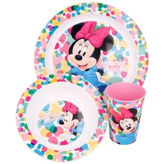 Disney Minnie Mouse Geschirr-Set Disney Minnie Mouse Kinder Geschirr-Set 5 teilig, 1 Personen, Kunststoff bunt|rosa