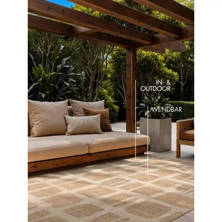 Ted Baker Ruskin Wendeteppich", jute weiß, B:200cm H:8mm L:300cm, Polypropylen, Teppiche, Teppich, Designteppich, Wetterfest, Pflegeleicht, Modern, Wohnzimmer, Terrasse