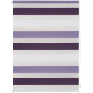 Lichtblick Duo Rollo / Doppelrollo Klemmfix 90 x 220 cm violett/lila/weiß
