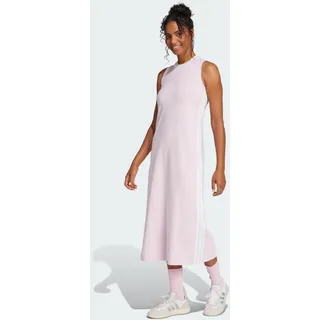 Adidas Essentials 3-Streifen Racerback ärmelloses Langes Kleid Clear Pink / White M